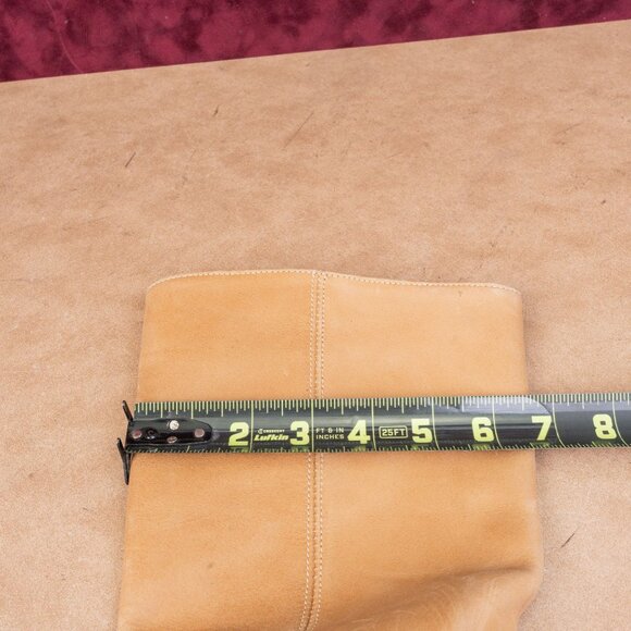 Steve Madden Women Riggs Tan Leather Square Toe Slip-on Knee Boots sz 6 - Picture 7 of 10